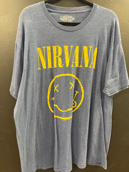Nirvana band blue marled short-sleeve t-shirt size xl