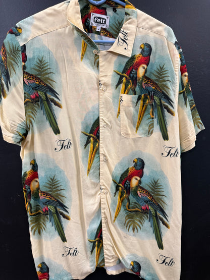 Felt Parrot Button Down Shirt size medium