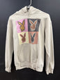 Cream Pullover Hoodie pop-art style Playboy bunny graphic size small