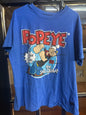 Blue Popeye the Sailor Man graphic t-shirt featuring the "I Yam What I Yam" catchphrase size XL