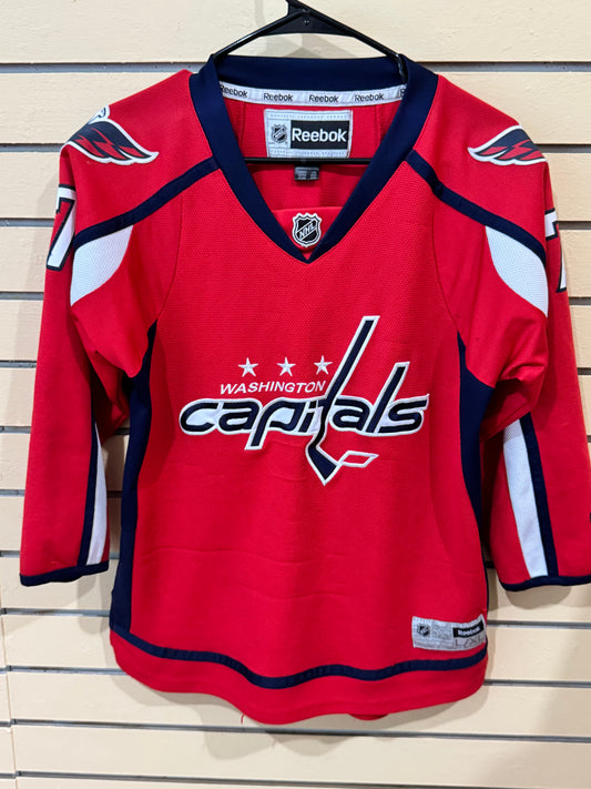 Reebok T.J. Oshie Washington Capitals red home jersey featuring his number 77 size youth L/XL