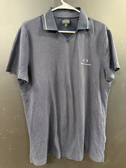 dark navy blue Armani Exchange short-sleeve polo shirt size large