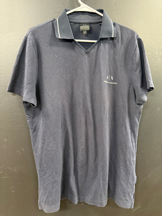dark navy blue Armani Exchange short-sleeve polo shirt size large