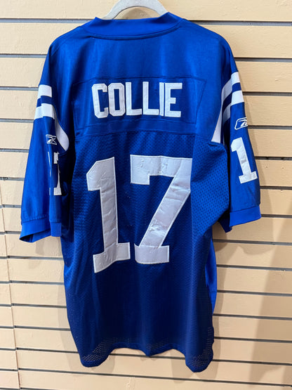 Vintage Austin Collie #17 Indianapolis Colts Reebok jersey size 56 2xl classic blue home design from his rookie era.