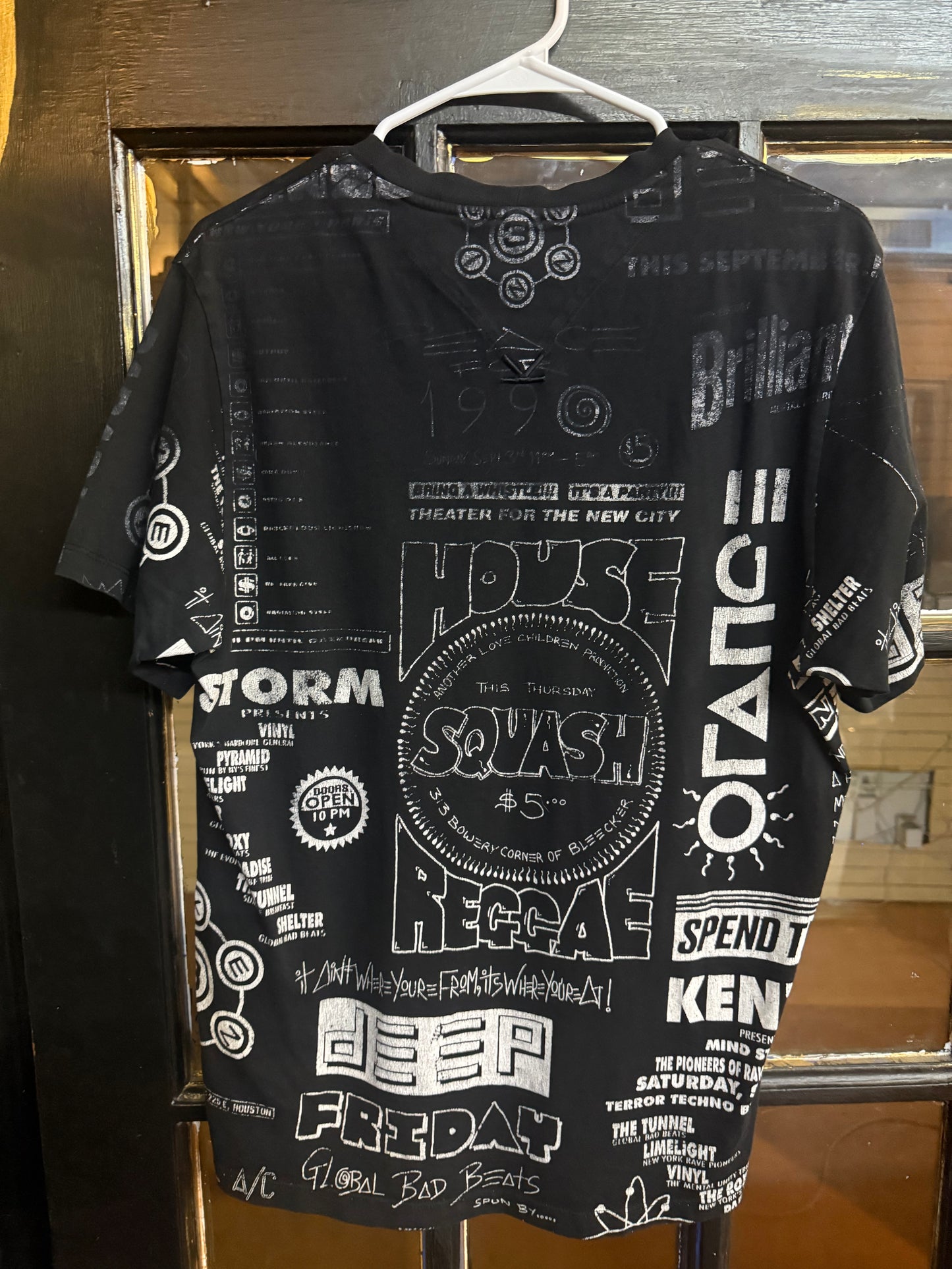 Authentic Kenzo "Flyer Print" Allover Graphic Cotton Jersey T-Shirt size Large