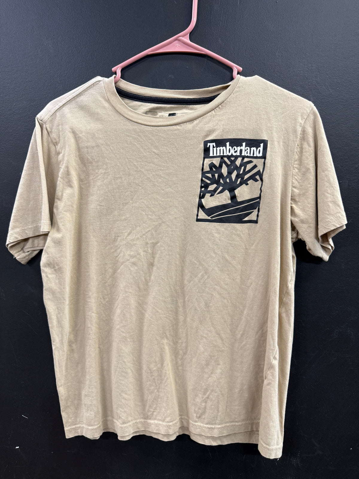 Beige Timberland short-sleeve graphic T-shirt size large