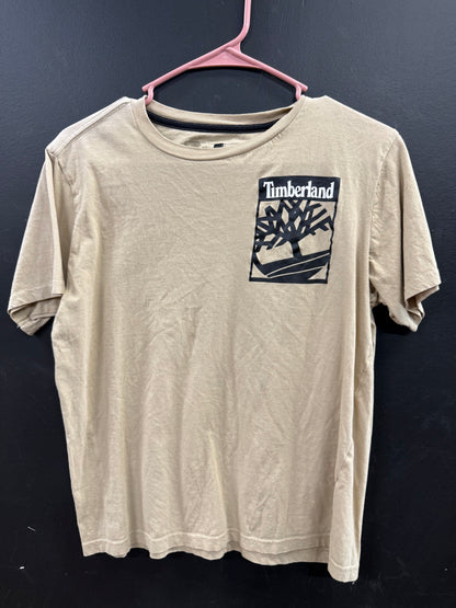 Beige Timberland short-sleeve graphic T-shirt size large