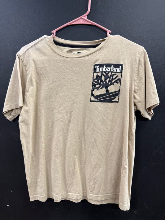 Beige Timberland short-sleeve graphic T-shirt size large