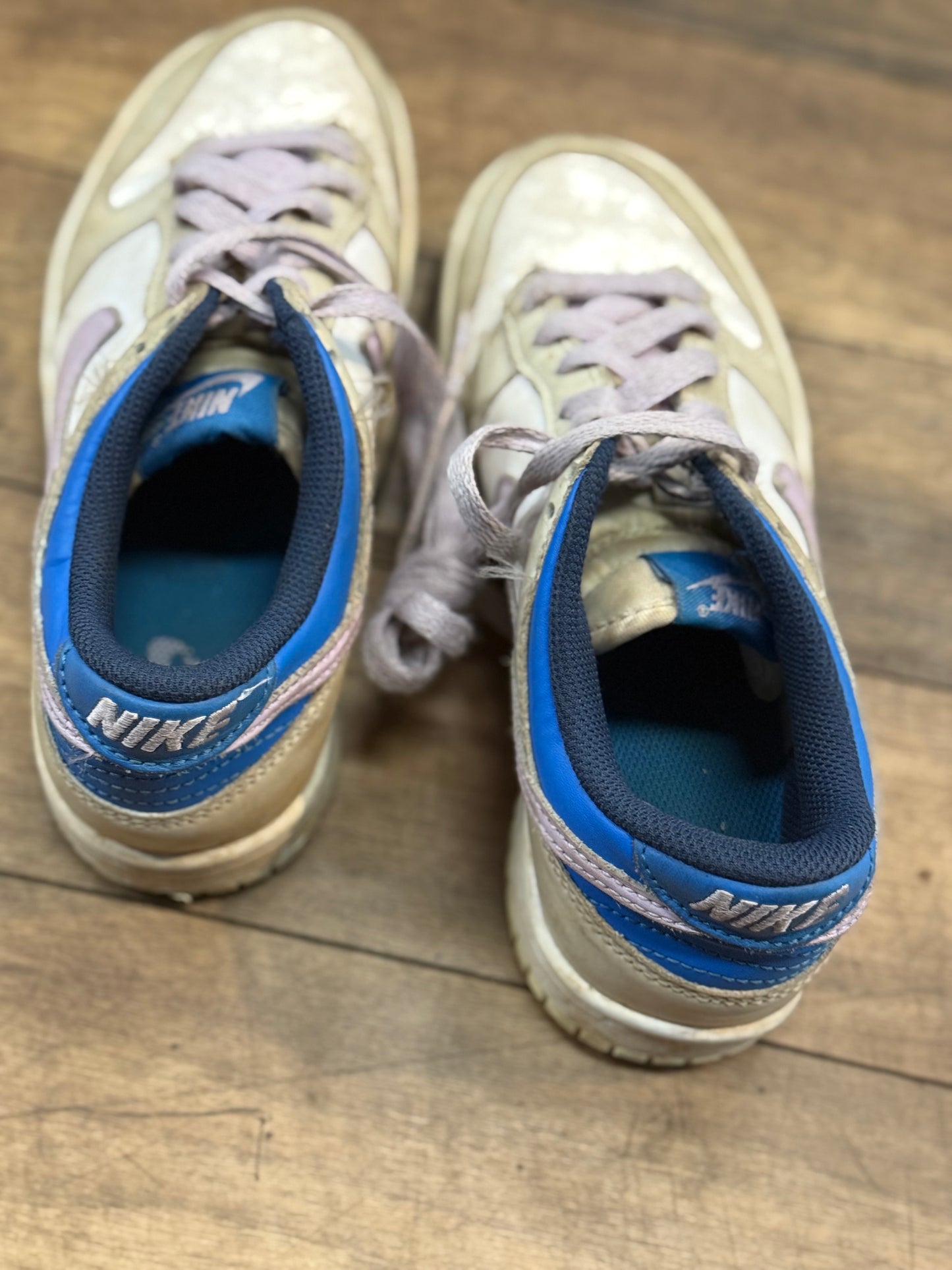 Nike Dunk Low GS 'Khaki Blue Pink' sneakers size 4 Youth