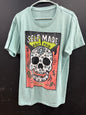 Light Blue Reason Clothing "Self Made Self Paid" graphic t-shirt size large