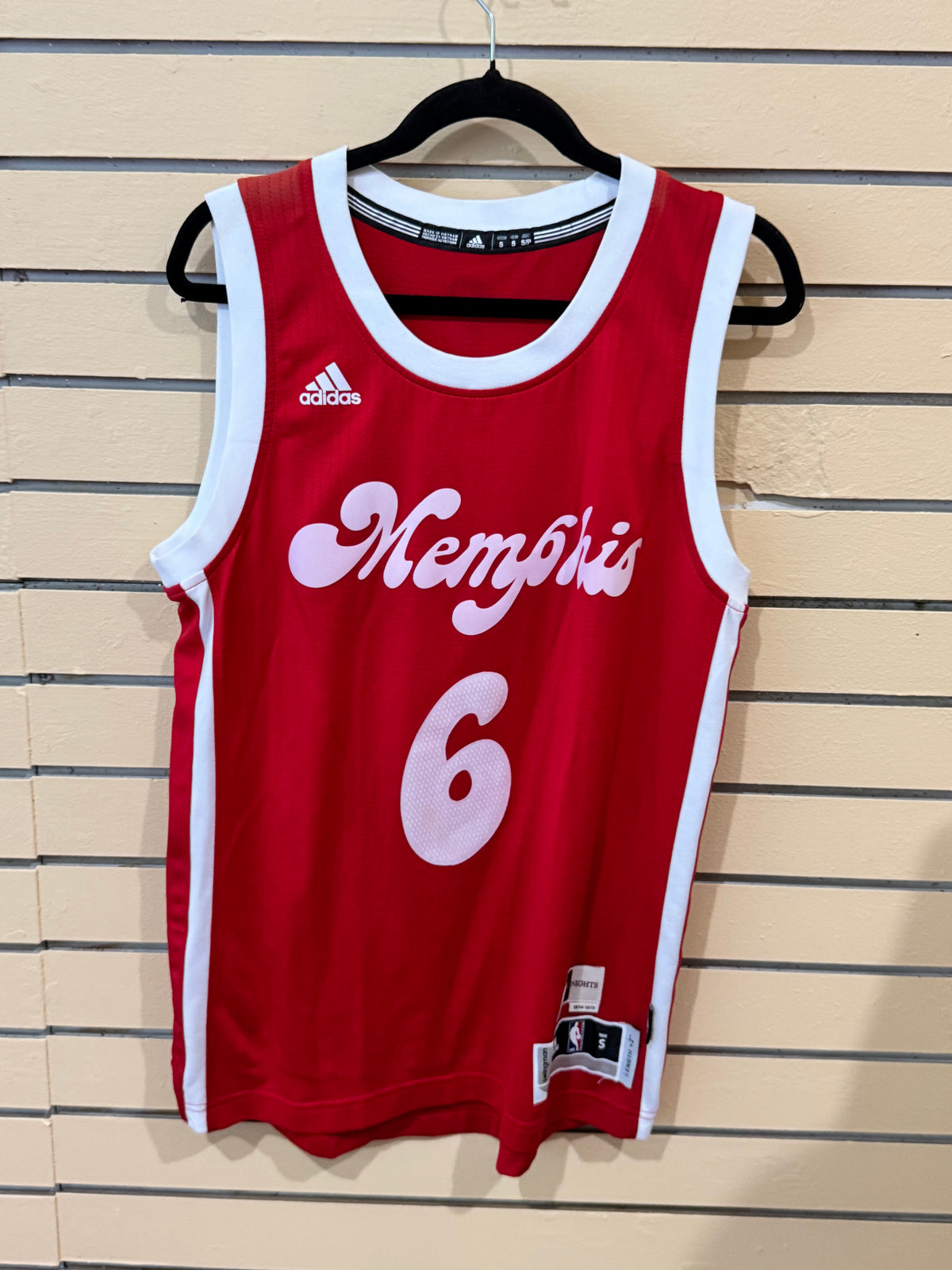 Adidas red Memphis Grizzlies "Memphis Sounds" Hardwood Classics Mario Chalmers alternate swingman jersey size small