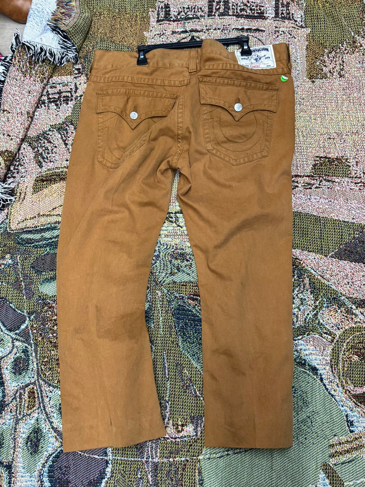 Brown True Religion flap-pocket jeans size 40