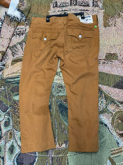 Brown True Religion flap-pocket jeans size 40