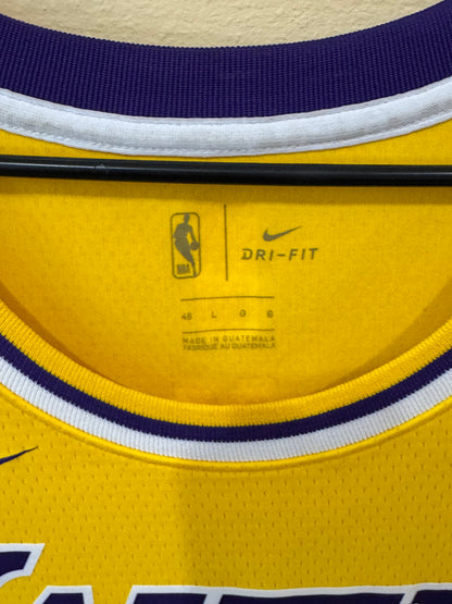 Nike Los Angeles Lakers LeBron James #23 Icon Edition Swingman Jersey size 48 large gold purple
