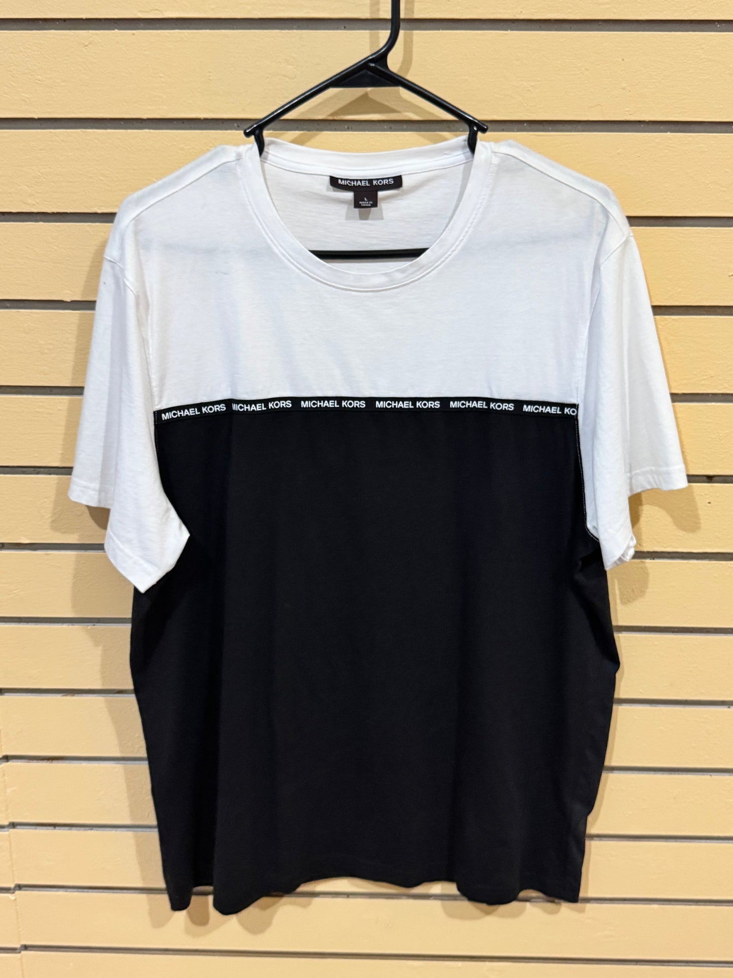 Michael Kors colorblock cotton crewneck T-shirt size large