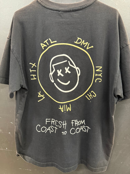 Black Graphic t-shirt size medium "X" city abbreviations (ATL, DMV, NYC, CHI, MIA, LA, HTX)
