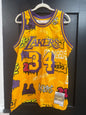Mitchell & Ness NBA "Slap Sticker" Swingman jersey for Shaquille O'Neal and the Los Angeles Lakers. Size Large