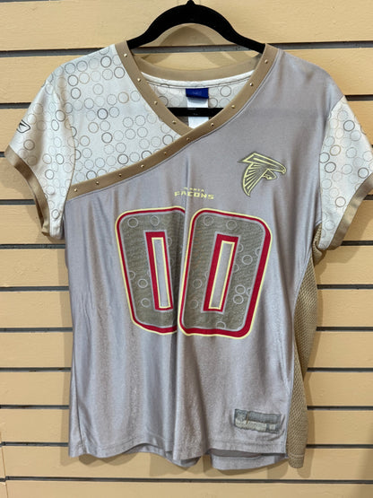Reebok Atlanta Falcons #00 "Silver and Gold Alloy" women's fashion jersey size xl
