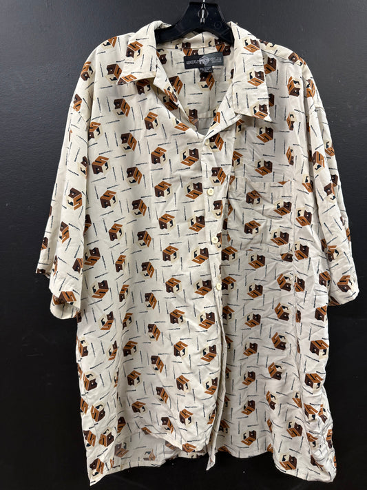 South pole cream-colored short-sleeve button-up shirt size xl