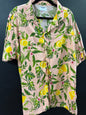 Old Navy men's pink short-sleeve camp shirt size xxl tropical lemon and green leaf pattern
