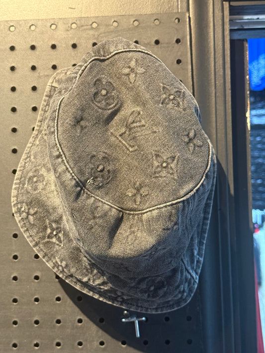 Lv black denim bucket hat