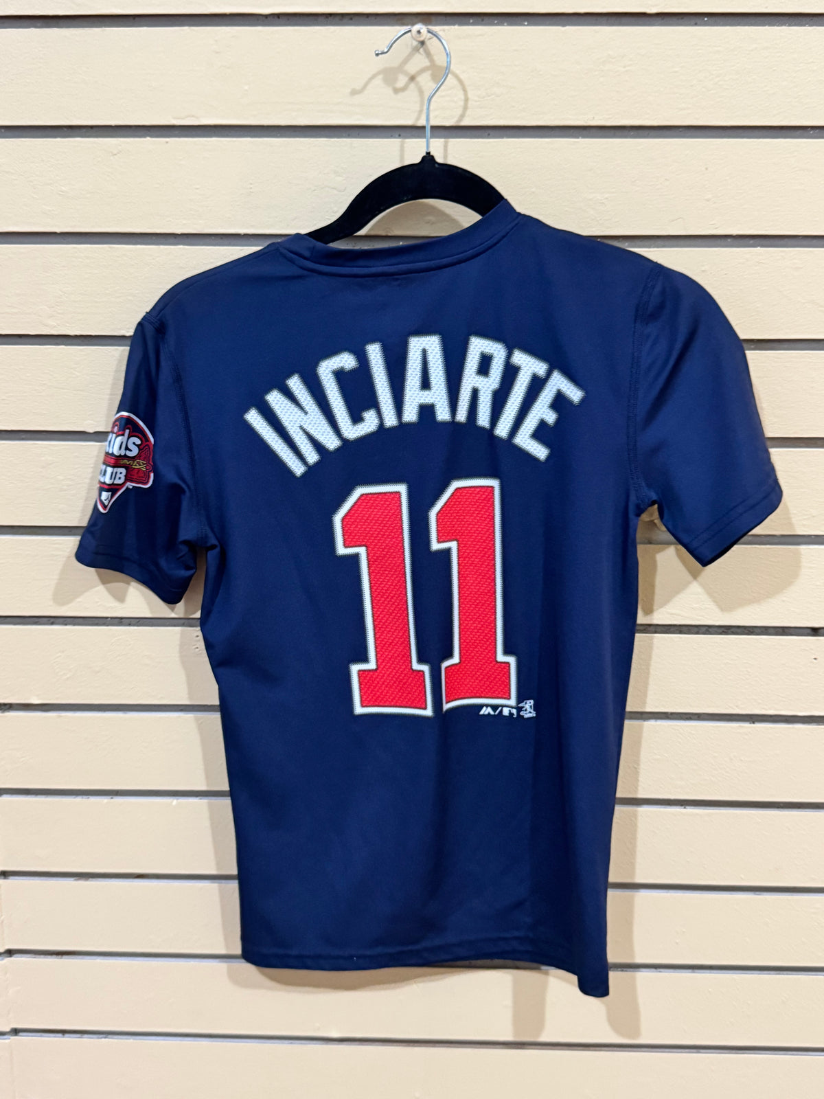 Majestic Atlanta Braves #11 Ender Inciarte blue performance tee youth medium
