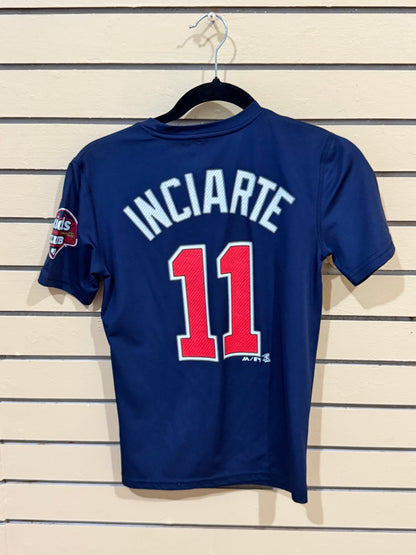 Majestic Atlanta Braves #11 Ender Inciarte blue performance tee youth medium