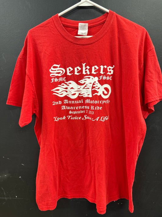 Vintage Short-sleeve Graphic t-shirt size xl white motorcycle graphic