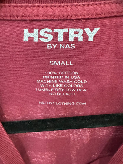 Burgundy Hstry by Nas t-shirt size small