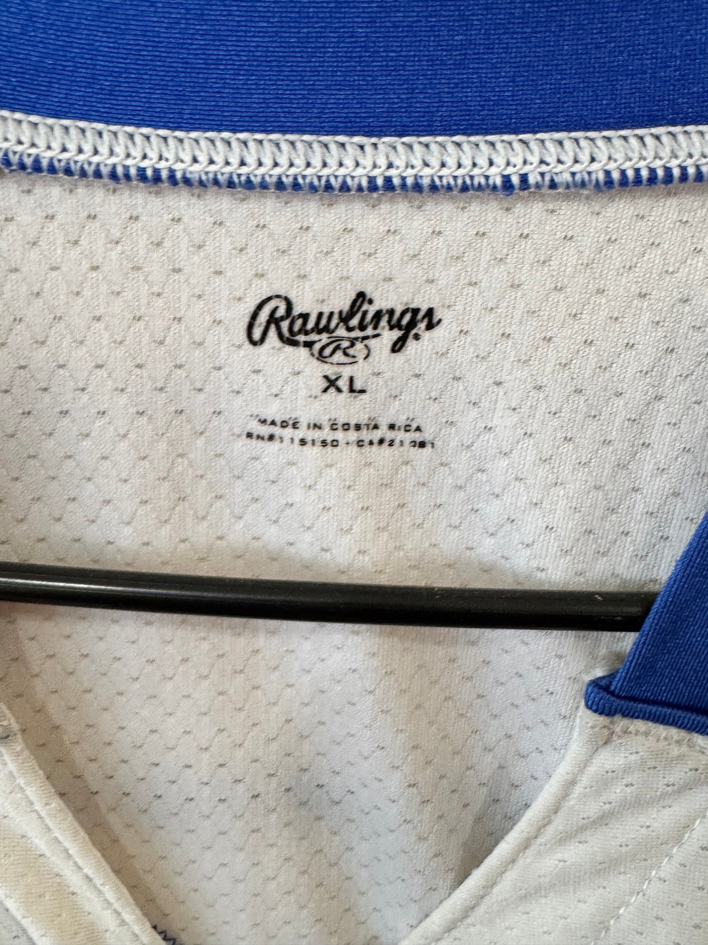 White Rawlings "Pal Colts" football jersey in youth size XL blue number 72