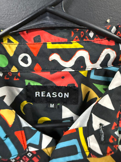 Reason men's short-sleeve button-up shirt size medium
