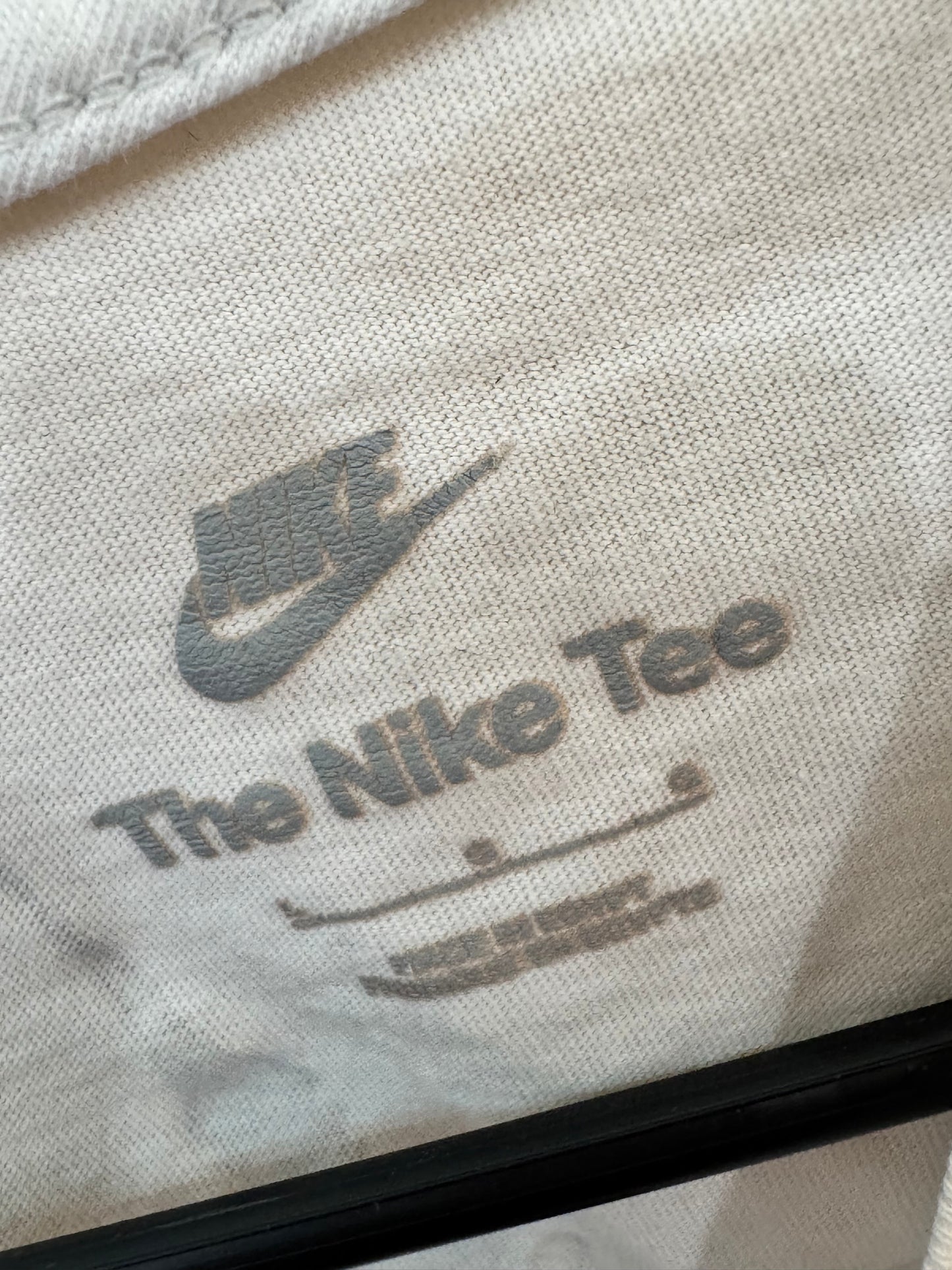 white Nike Fantasy/Mystic Magic t-shirt features size large