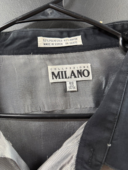 Vintage Milano Gray shiny long-sleeve button-down shirt size 20 34/35 (Collezione Milano).