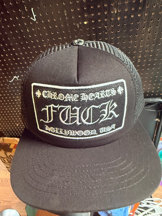 Chrome Hearts F**ck trucker hat in black