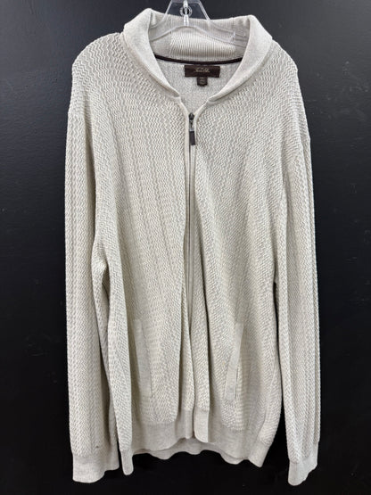 Tasso Elba Light Gray full-zip cardigan size 2XL