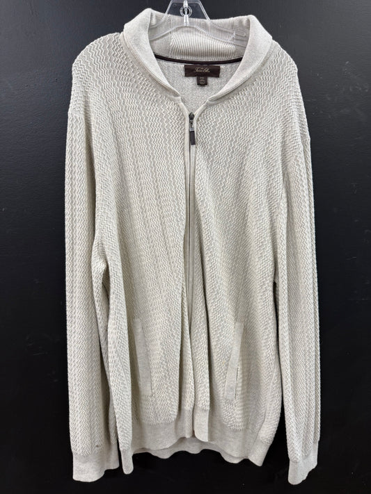 Tasso Elba Light Gray full-zip cardigan size 2XL