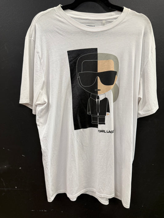 White Karl Lagerfeld Paris men's graphic t-shirt size large