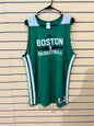 Adidas Boston Celtics NBA practice jersey size large features Rondo #9 and prominent "BOSTON BASKETBALL"