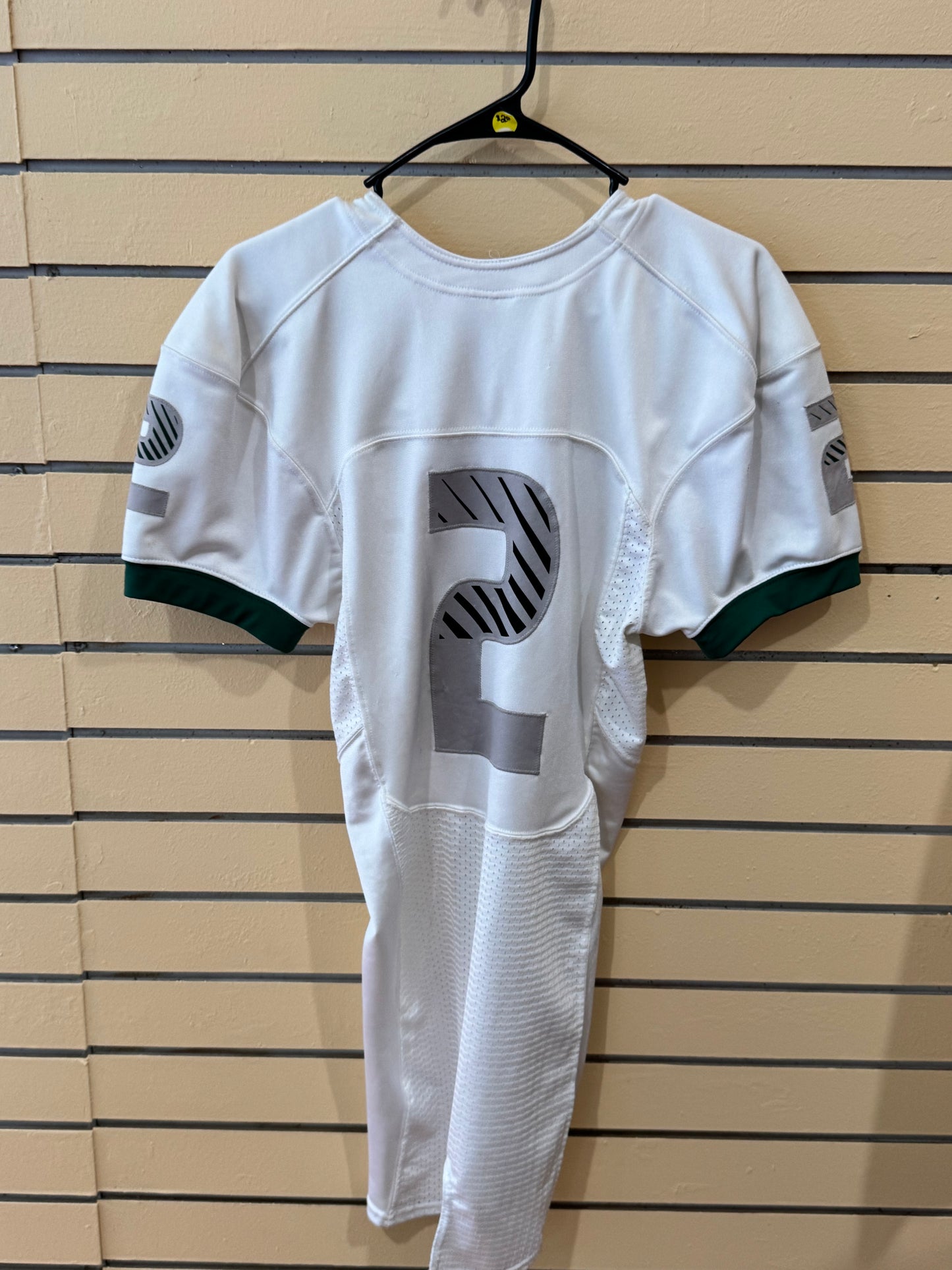 Nike Miami Dade white football jersey size small featuring the number 2 and green sleeve cuffs