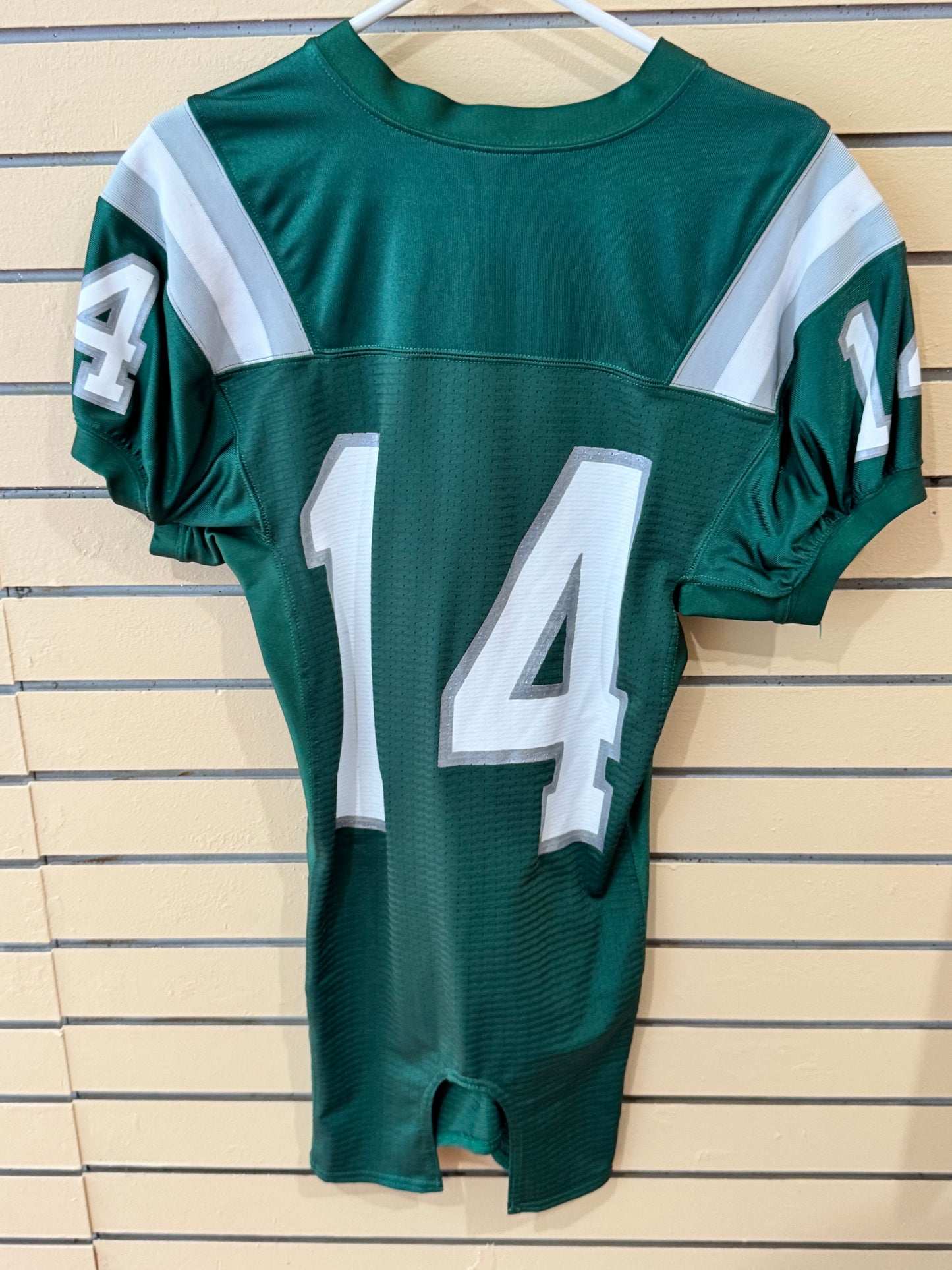 Vintage Green Rawlings Steve & Barry's "Shamrocks" football jersey featuring the number 14 size medium