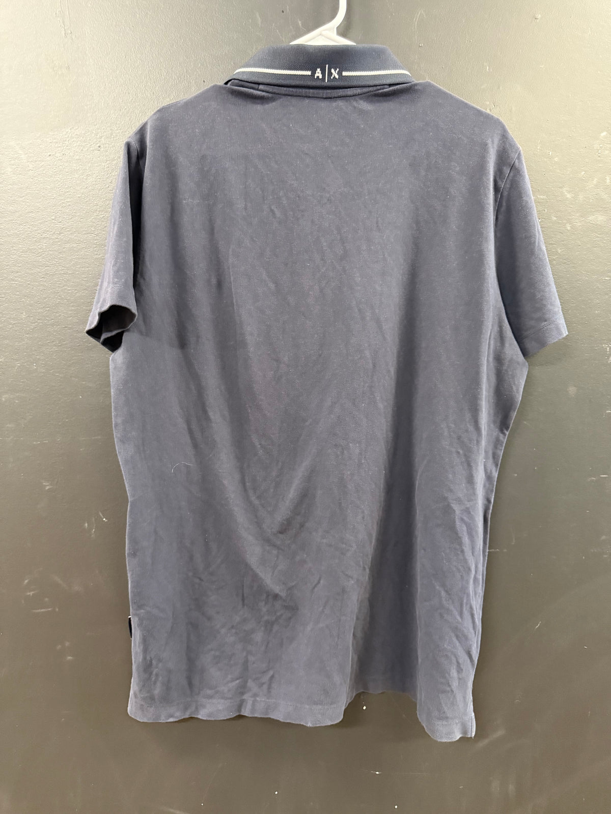 dark navy blue Armani Exchange short-sleeve polo shirt size large