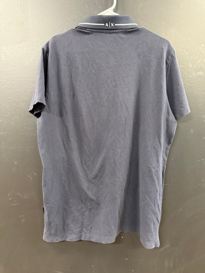 dark navy blue Armani Exchange short-sleeve polo shirt size large