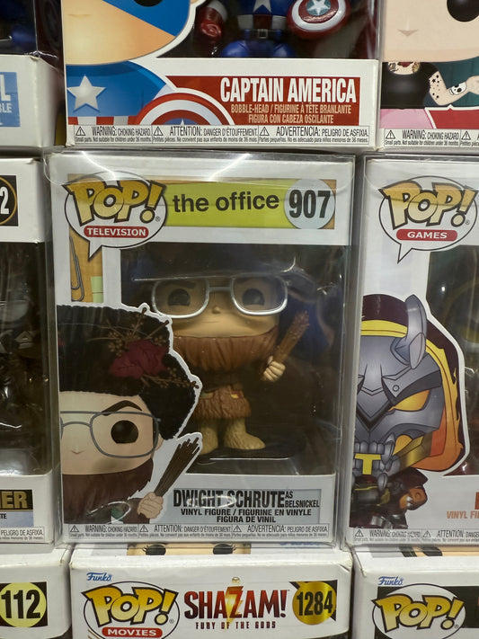 Funko Pop! Television figure of Dwight Schrute from The Office, specifically stylized as the character Belsnickel from episode #907.