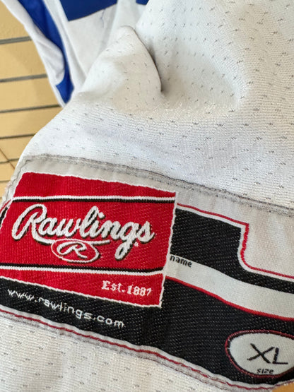 White Rawlings "Pal Colts" football jersey in youth size XL blue number 72