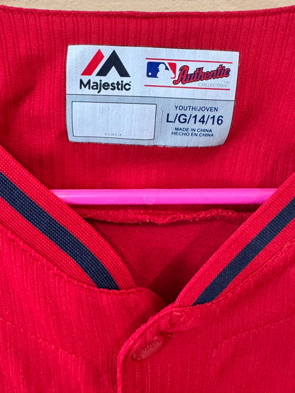 Majestic Athletic youth Boston Red Sox red alternate button-down baseball jersey size youth large