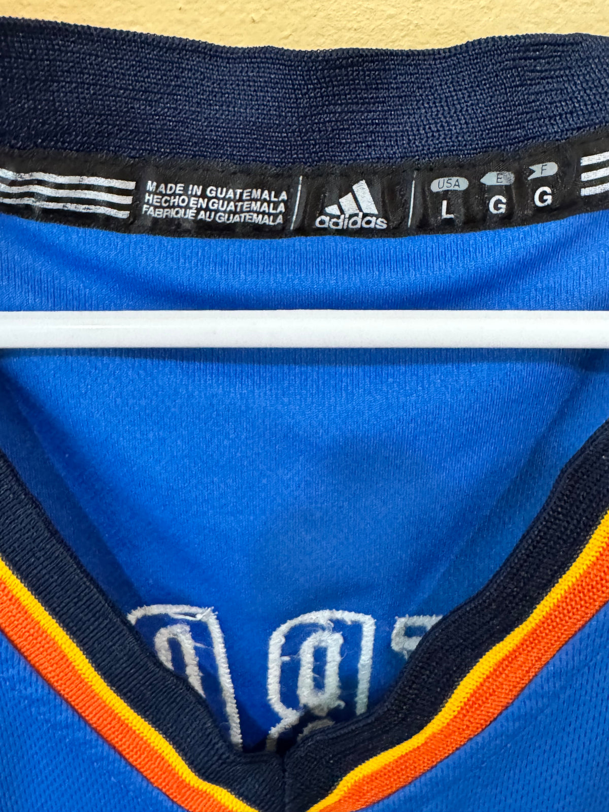 Blue Adidas Russell Westbrook Oklahoma City Thunder youth swingman jersey size large