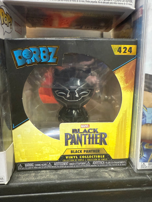 Funko Dorbz collectible figure of the character Black Panther, numbered #424 in the Marvel series.