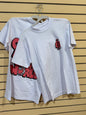 6Degrees red bubble-letter graffiti graphic t-shirt size small on the back with the phrase "The Coolest Agency in the World"