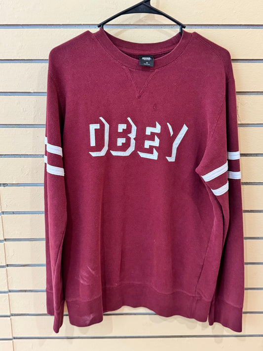 Obey crewneck sweatshirt burgundy size medium