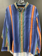 Vintage Chaps Ralph Lauren blue and green striped button-down shirt size xl